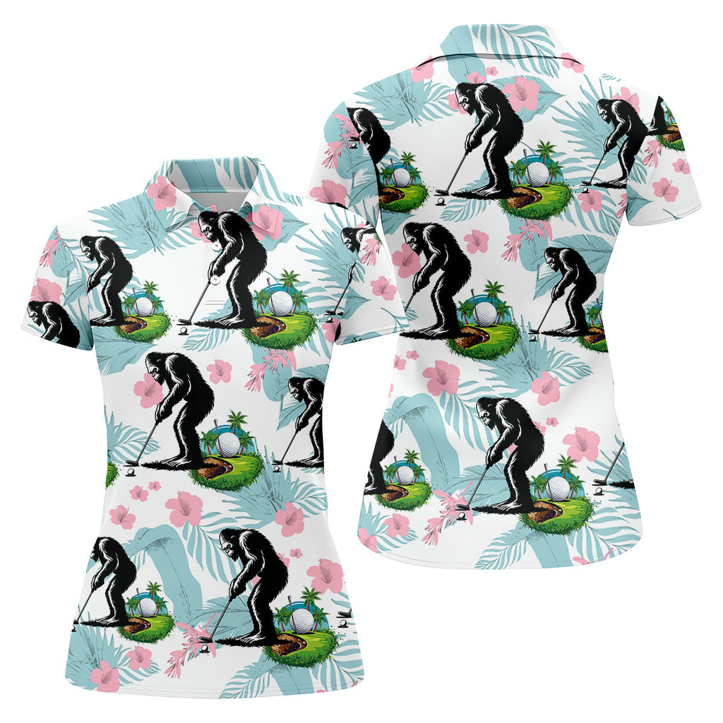 Bigfoot Shirt, Sasquatch Golf Shirt, Hawaiian Golf Shirts, Cute Golf Shirt, Ladies Golf Shirts, Golf Gifts For Her