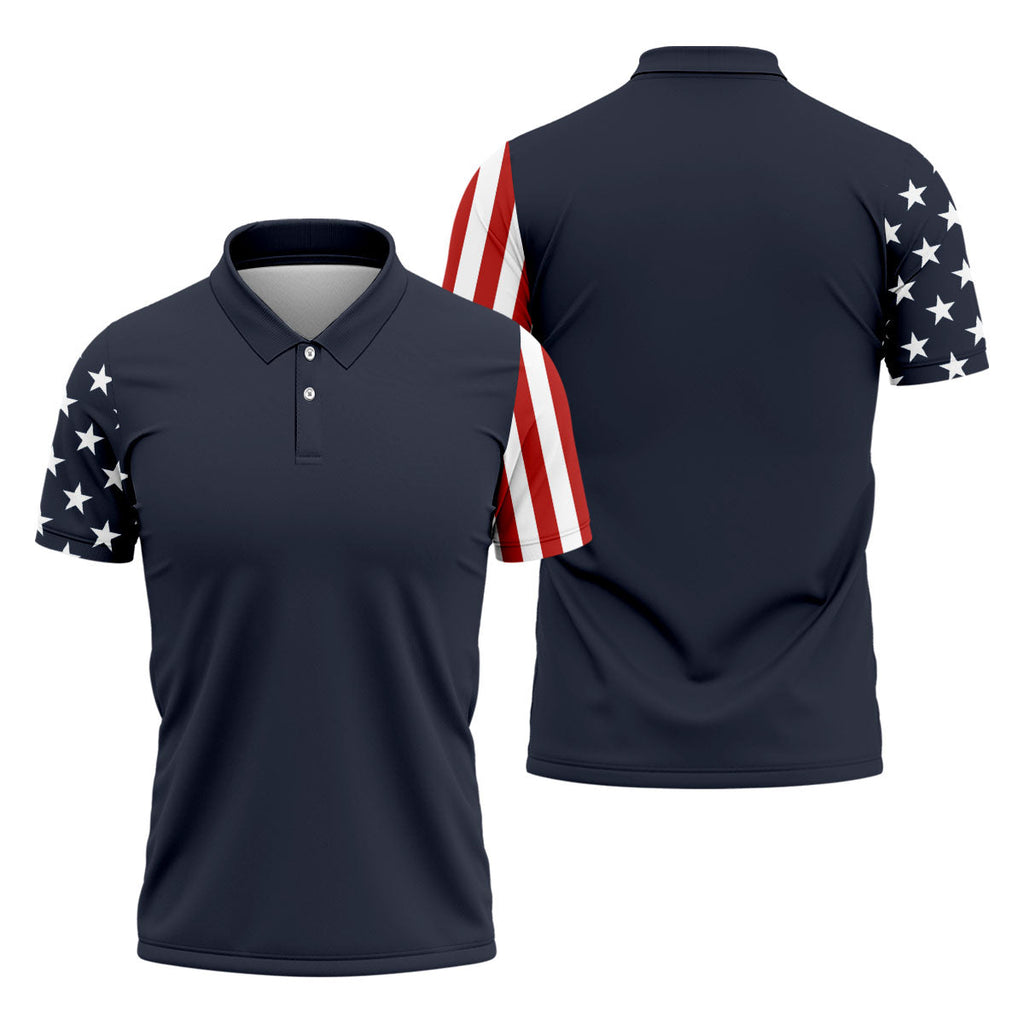 American Flag Golf Polo ShirtMens Golf Gift, Patriotic Golf Shirt, America 250 Anniversary Golf Polo