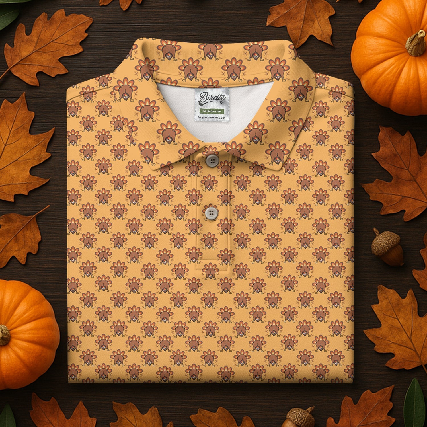 Guess What Turkey Funny Thanksgiving Polo Shirts, Polo Shirts For Men, Cool Golf Gift, Golfing Apparel