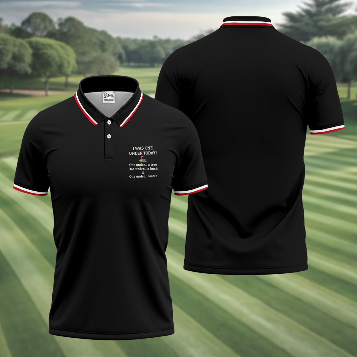 I Was One Under Today Black Golf Shirt, Funny Golf Shirt, Golf Shirts For Men, Polo Shirts For Men