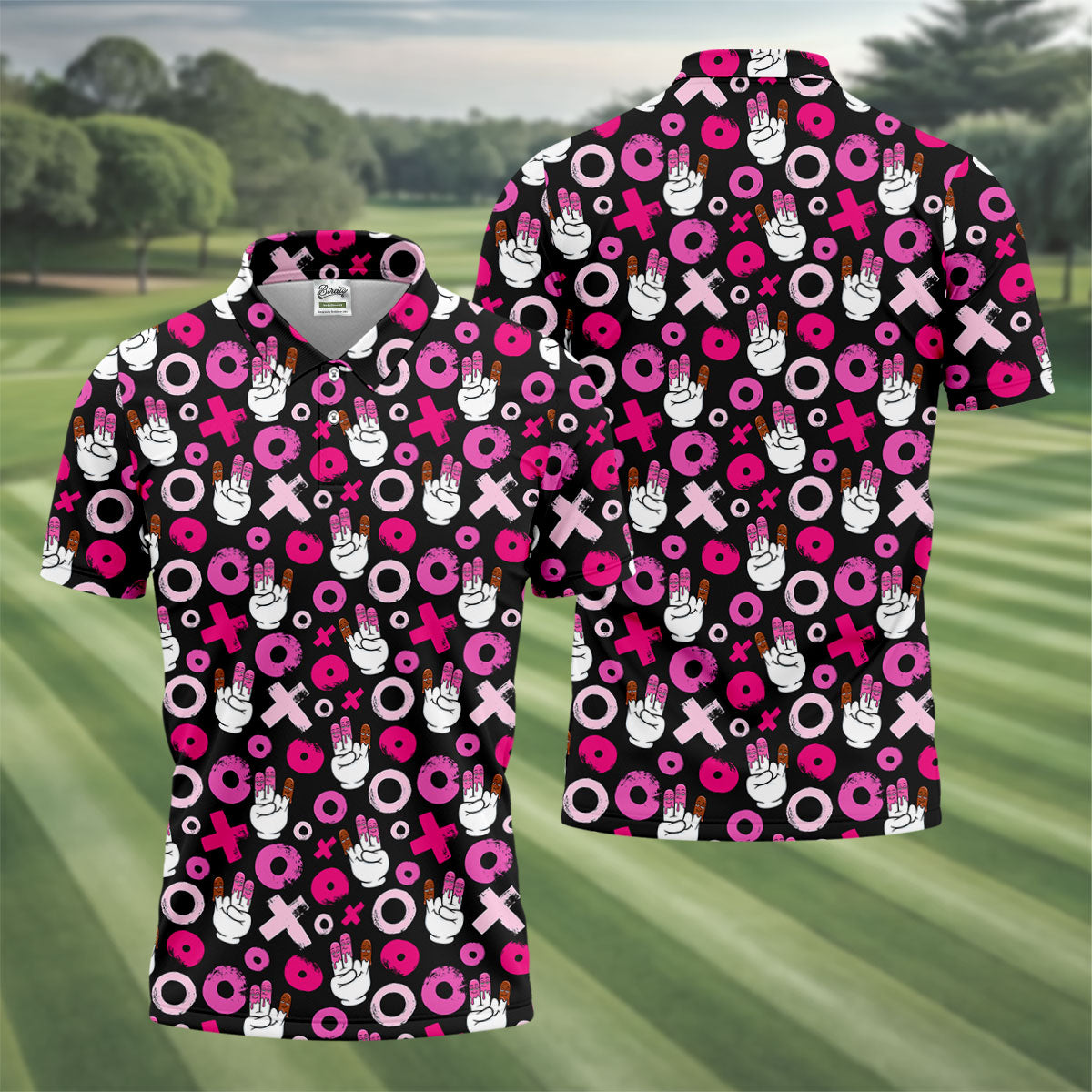 Chocolate Fingers Adult Humor XOXO Fun Golf Shirts For Men, Valentines Golf Gift, Polo Shirts For Men