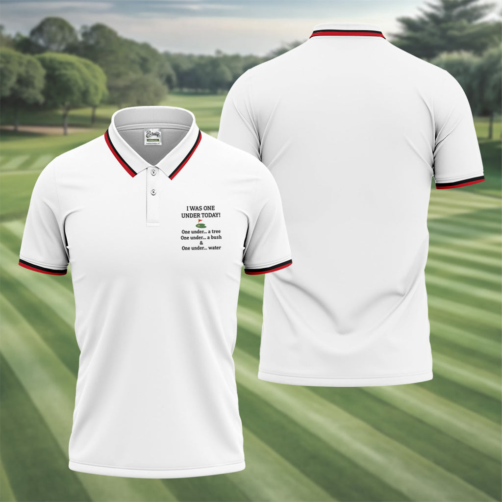 I Was One Under Today White Golf Shirt, Funny Golf Shirt, Golf Shirts For Men, Polo Shirts For Men