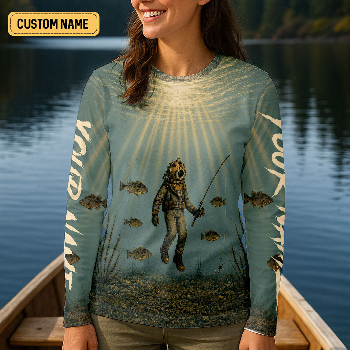 Go Deep Or Go Home Underwater Fishing UPF Shirt, Womens Fishing Shirts, Fishing Apparel