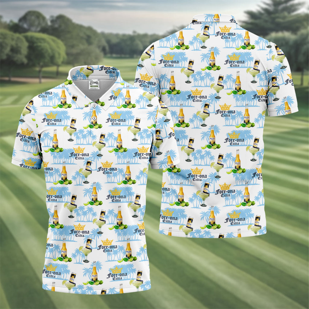Fore-ona Extra Find Your Fairway Golf And Beer Men's Funny Golf Shirts, Golf Shirts For Men