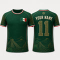 Mexican Landscape Fooball Shirt, V-NeckMen Football Lover, Mexico Team Football Gifts