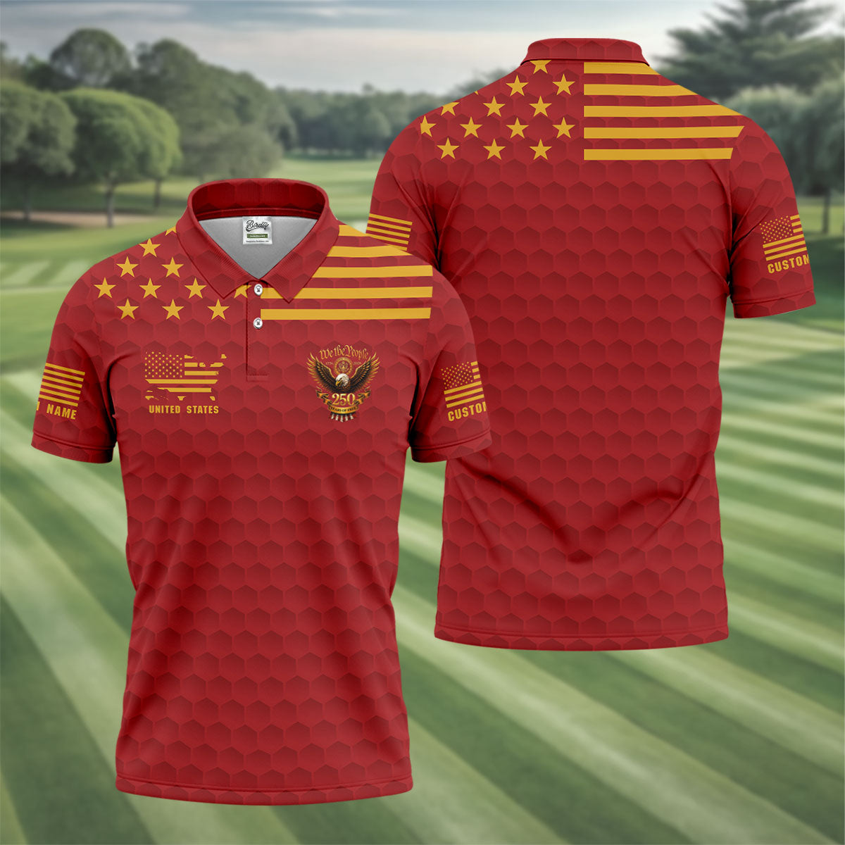 Marine Veteran We The People 250 Years Of Free 4th Of July Golf Shirt, Golf Shirts For Men