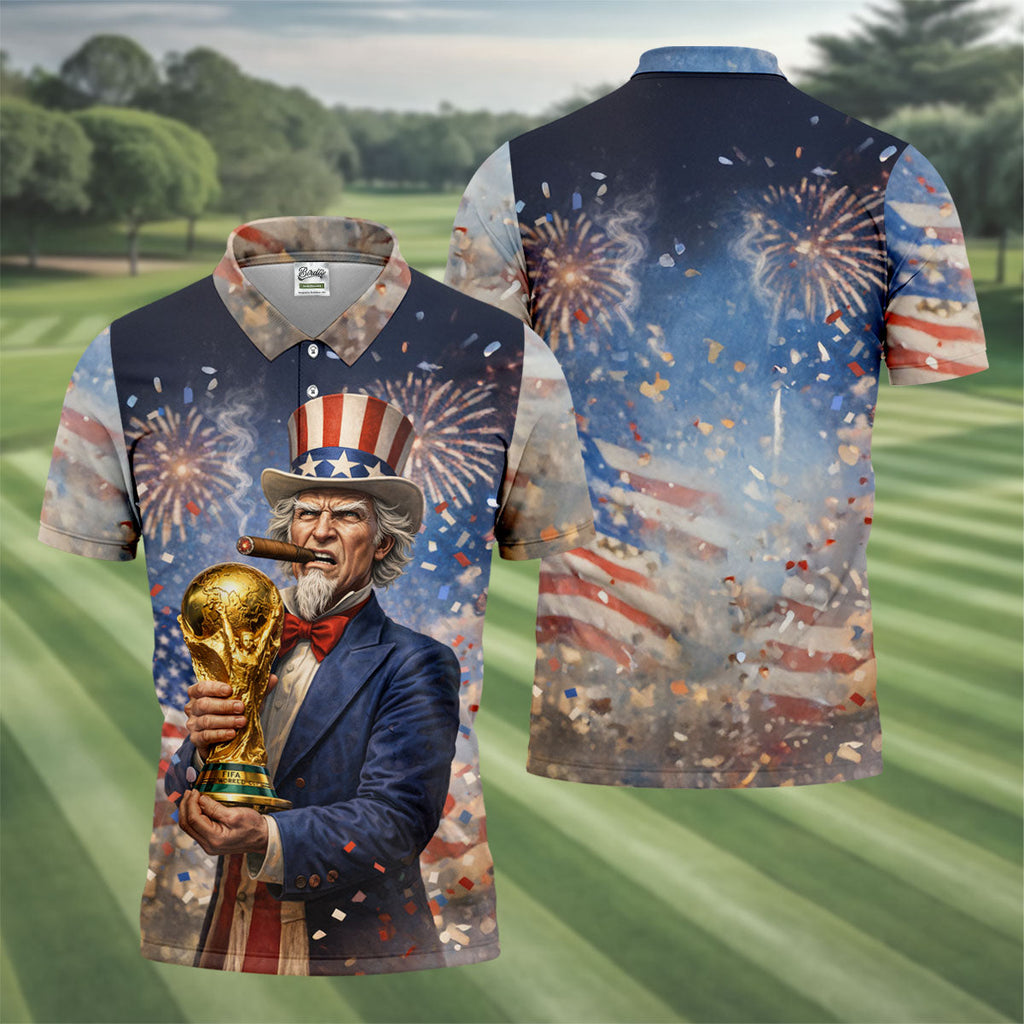 Patriotic American Sport Polo, American Football Shirt, Game Day Football Theme Polo For Men