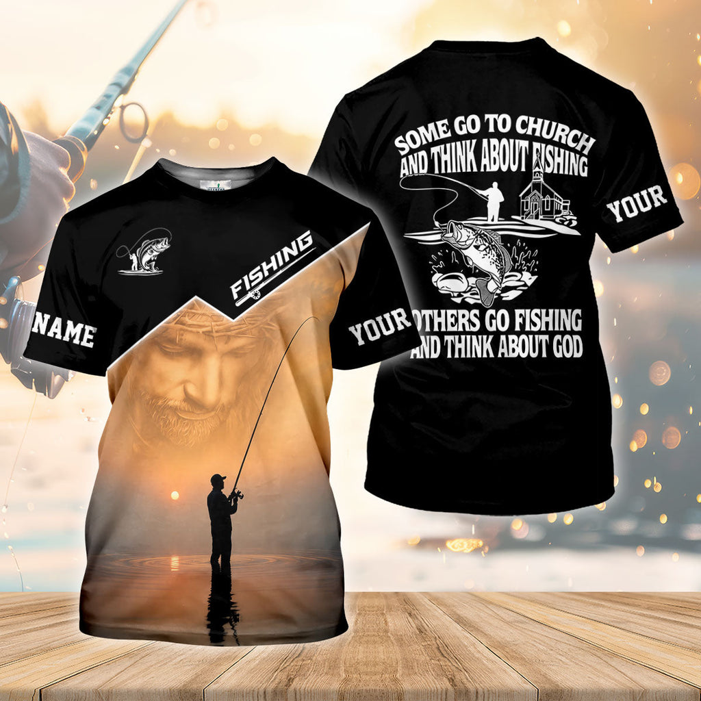 Go To Church Others Go Fishing And Think About God Fishing UPF Shirt, Womens Fishing Shirt