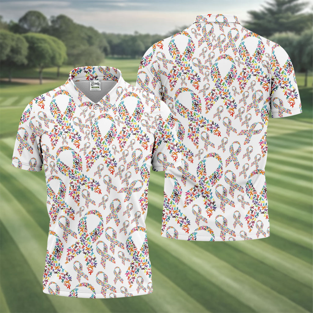 Cancer Awareness Men's Golf Shirt, Cancer Survivor Shirt, Golf Polo Shirts, Golf Gift For Men