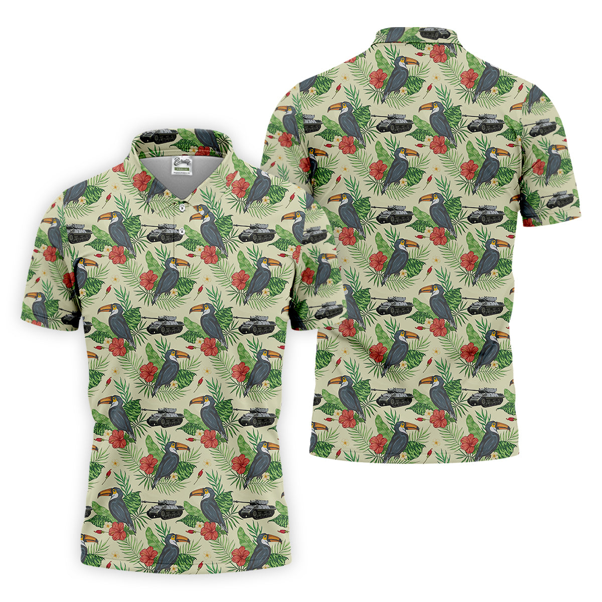 Tropical Toucan Golf Polo Shirt Golfing Apparel, Men Golf Gift, Funny Golf Shirt, Tropical Shirt
