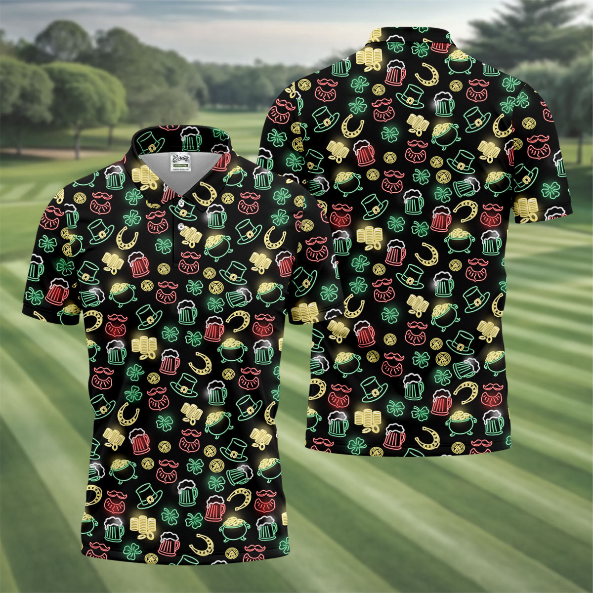 Leprechaun Hats Gold Coins Pot St Patrick's Day Shamrock Golf Shirt, Polo Shirts For Men, Golf Shirts For Men