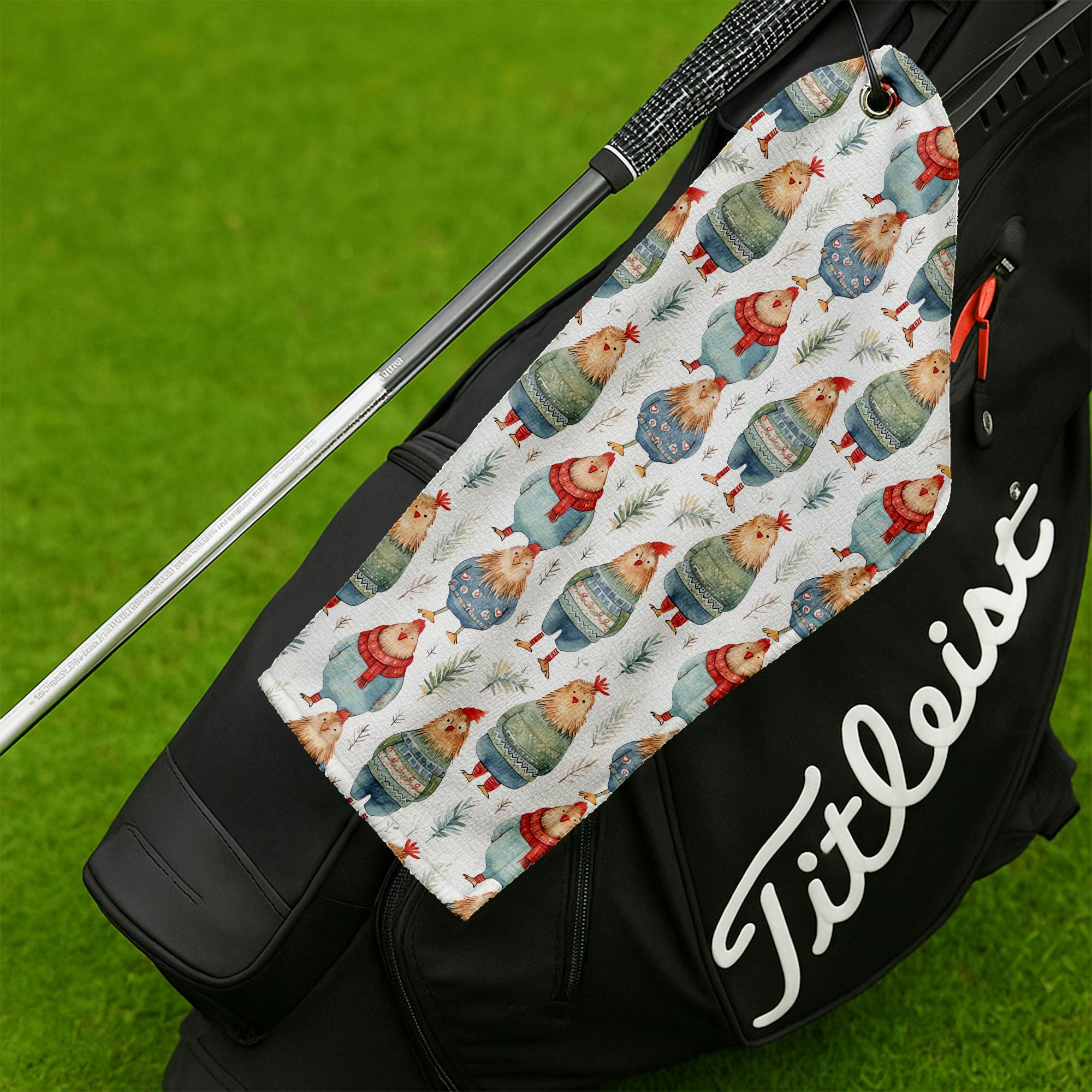 Chicken Cozy Funny Golf Towels, Golf Gift Ideas, Golfing Accessories, Christmas Golf Gift