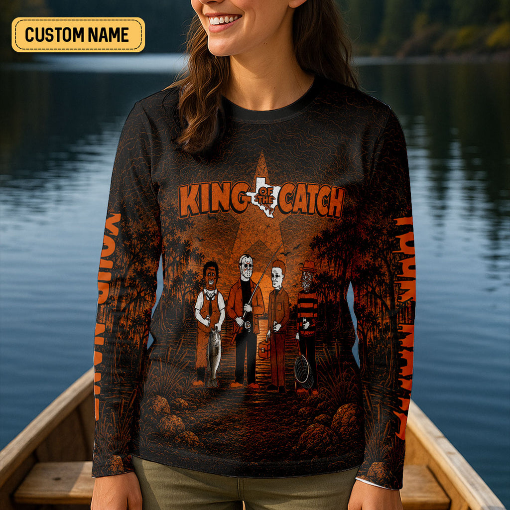 King Of The Catch Horror Character UPF Shirt, Womens Fishing Shirt, Halloween Fishing Shirt