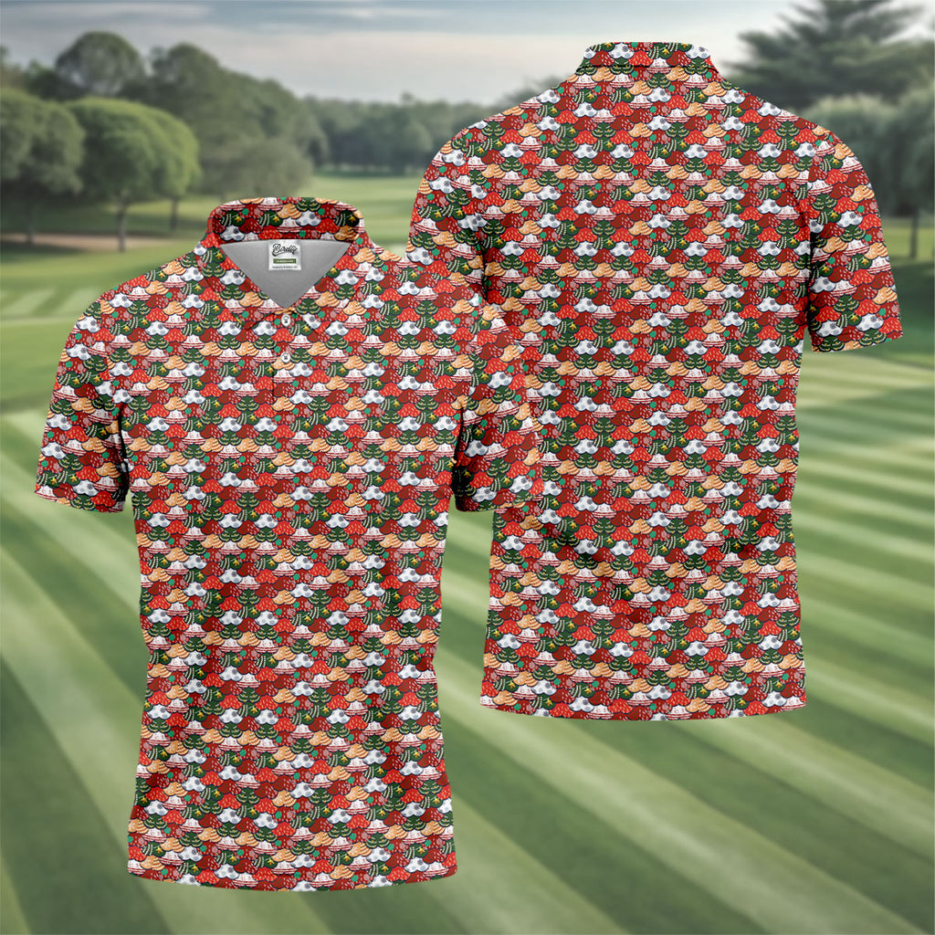Fun Christmas Colorful Shirts For Men, Naughty Christmas Golf Shirt, Polo ShirtFor Men, Golfing Apparel