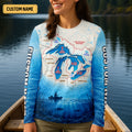 Personalized Great Lakes Fishing Map UPF Shirt, Womens Fishing Shirt, Fishing Apparel Shirt