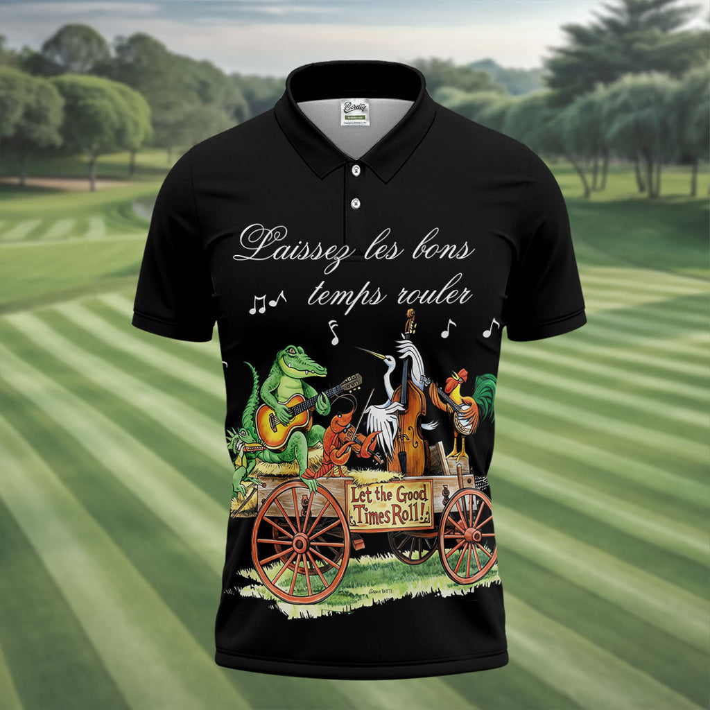 Let The Good Times Roll Animals Band Mardi Gras Celebrations Polo Shirts For Men, Golf Shirts For Men