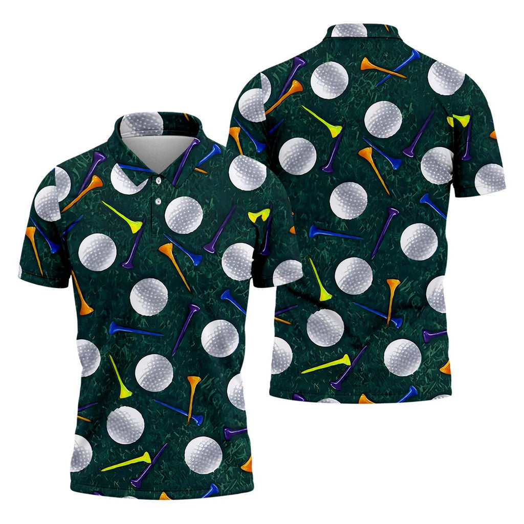 Golf Balls Men's Golf Polo Shirt, Funny Golf Shirt, Gifts For Golfer