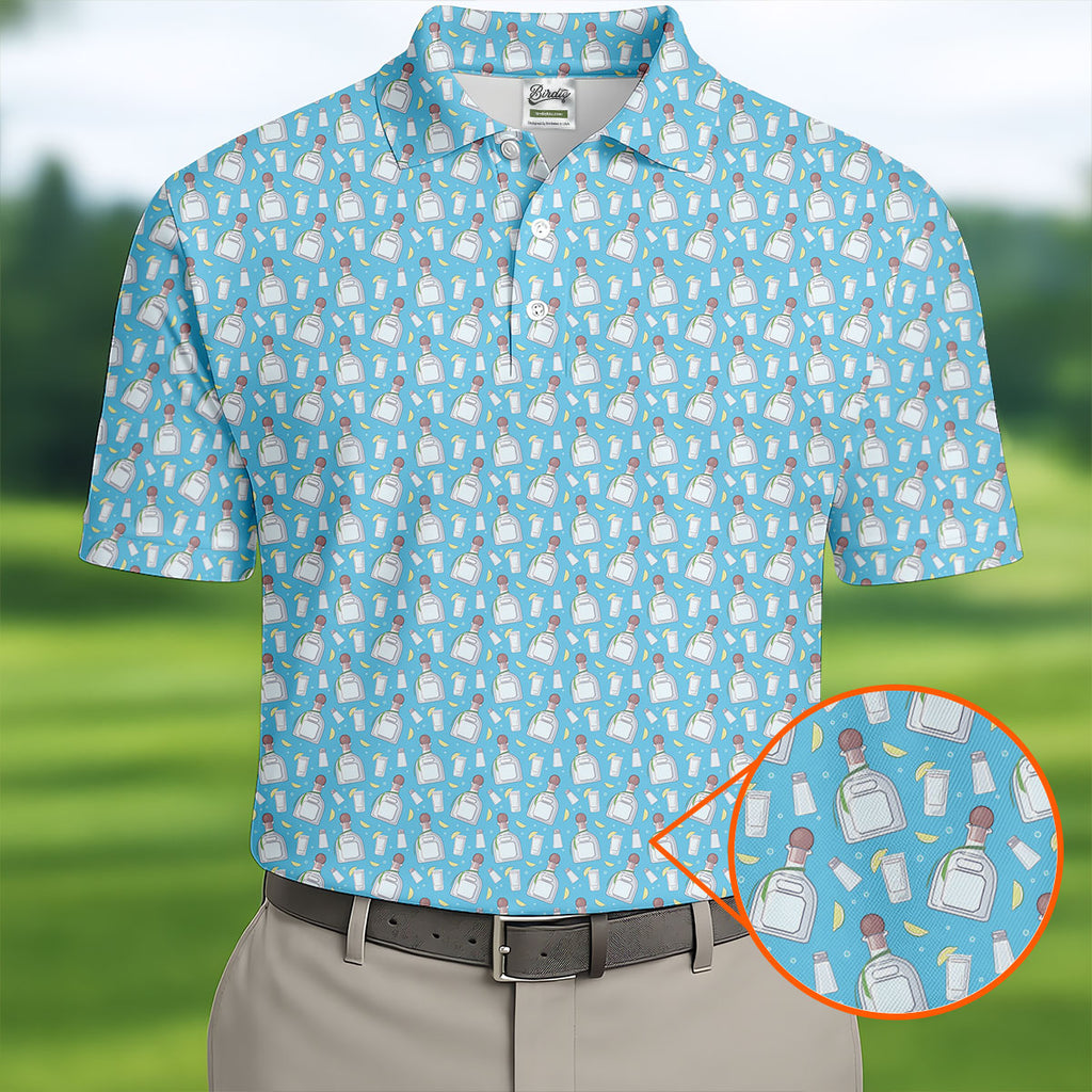 Shot Bottles Of Tequila Cinco De Mayo Celebration Fiesta Themed Golf Shirts For Men