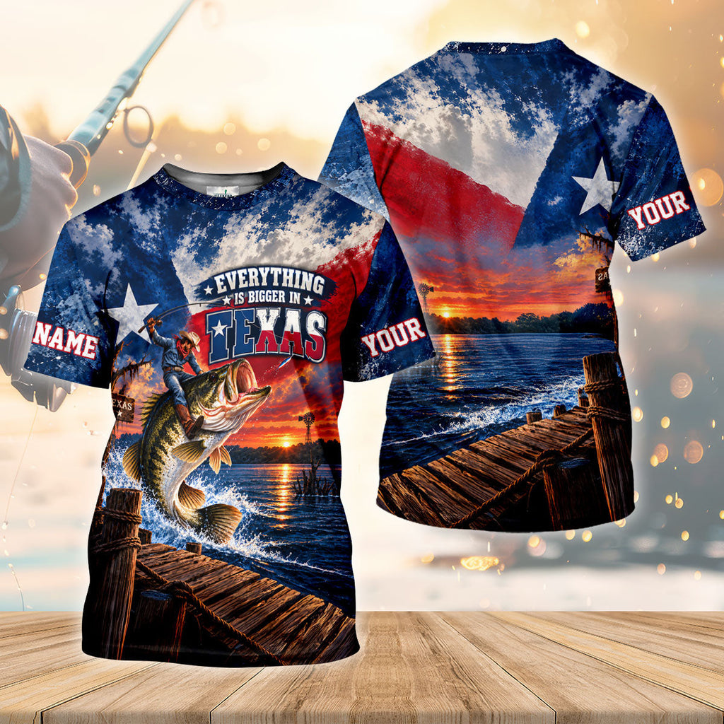 Everything Is Bigger In Texas Bass Fishing UPF Shirt, Womens Fishing Shirt, Fishing Apparel