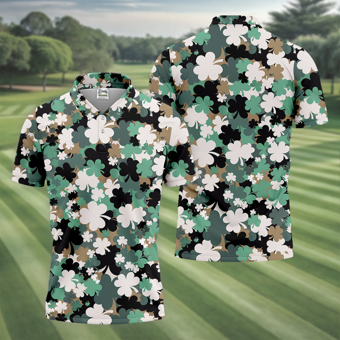 Irish Camo St. Patrick’s Day Shamrock Golf Shirt, Polo Shirts For Men, Polo For Men, Golf Shirts For Men