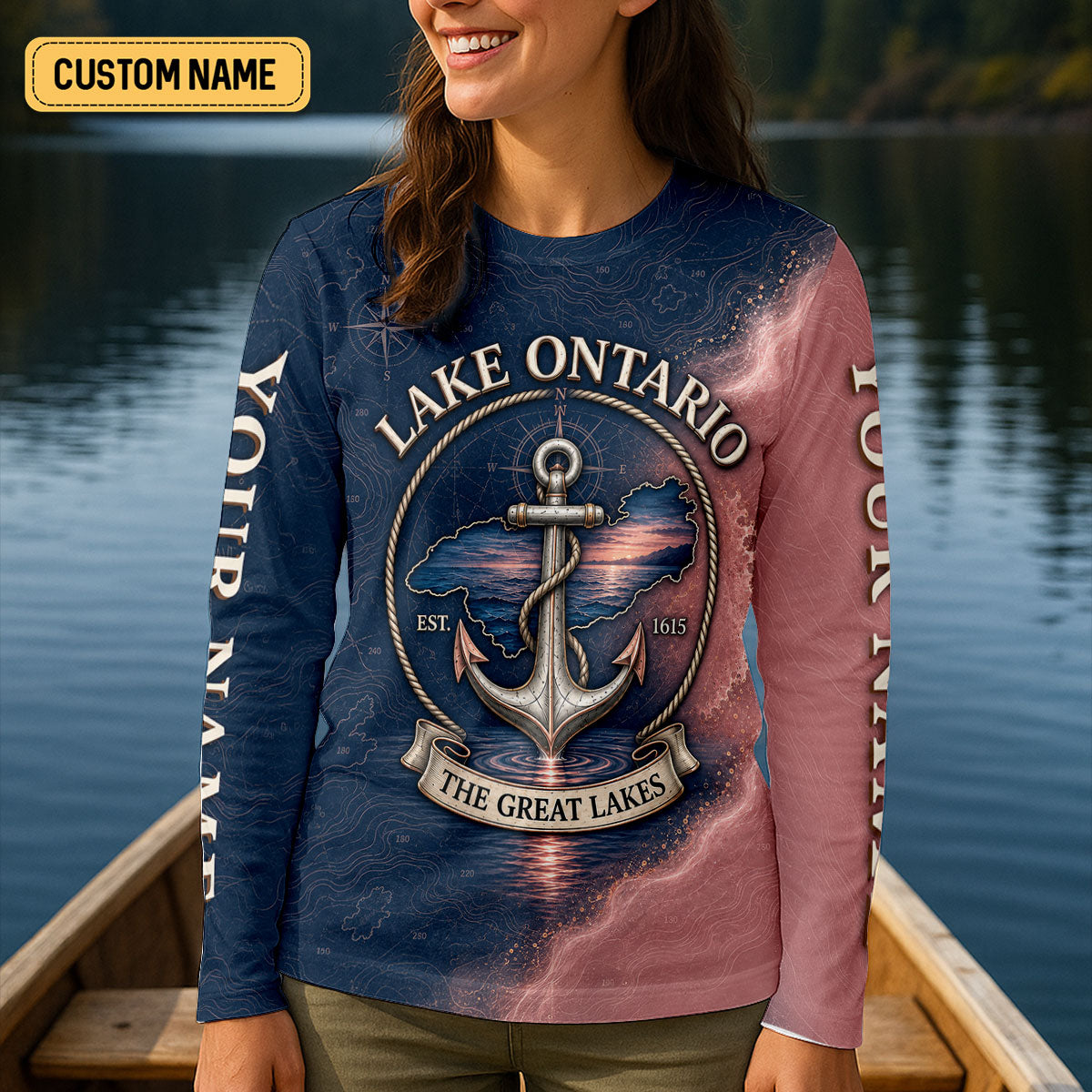 lake Ontario Great Lakes Fishing UPF Shirt, Performance Fishing Shirt, Womens Fishing Shirts