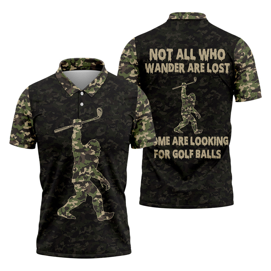 Funny Bigfoot Men's Golf Polo ShirtMens Golf Shirt, Funny Golf Shirt, Gift For Golfers
