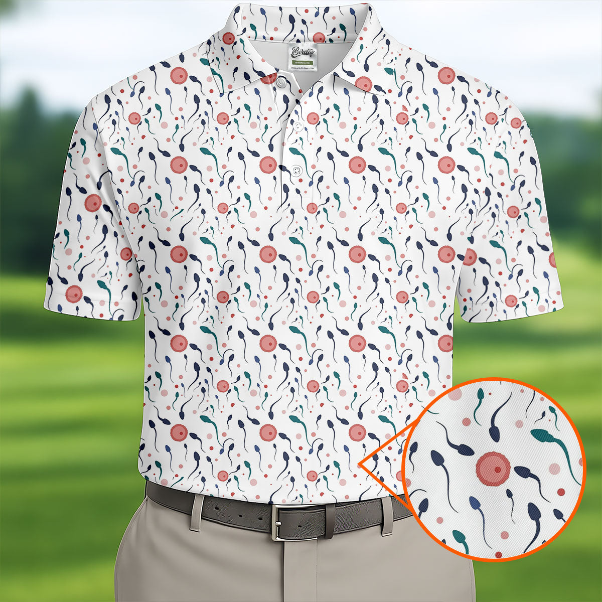 Funny Crazy Egg Fertilization White Golf Shirt, Golf Gifts For Valentine's Day, Polo Shirts For Men