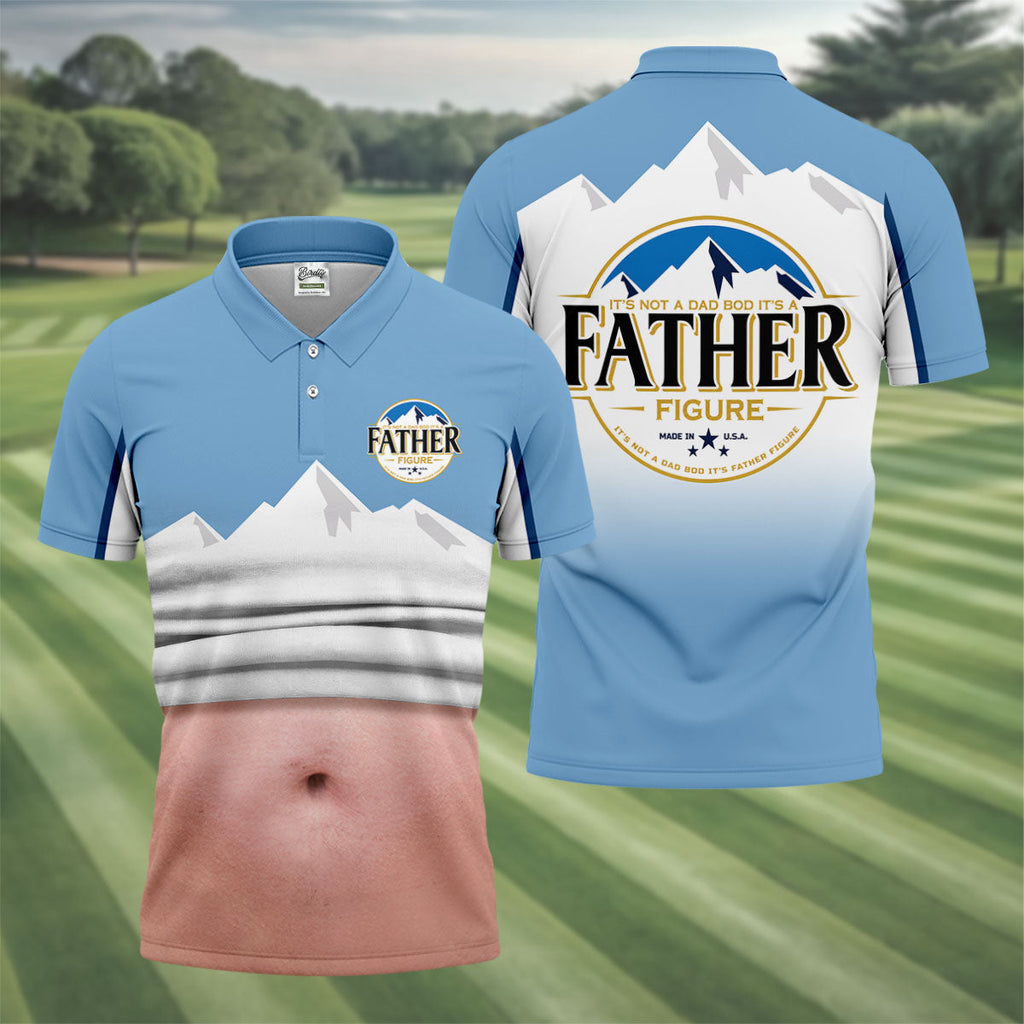 It's Not A Dad Bod It's A Father Figure Men's Funny Golf Polo Shirts, Father's Day Golf Shirt, Golf Gift For Dad