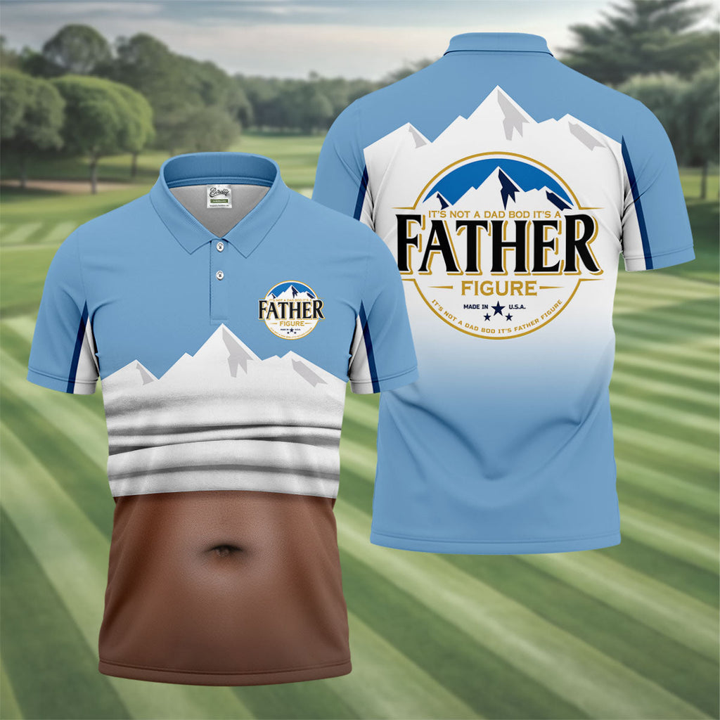 It's Not A Dad Bod It's A Father Figure Men's Funny Golf Polo Shirts, Father's Day Golf Shirt, Golf Gift For Dad