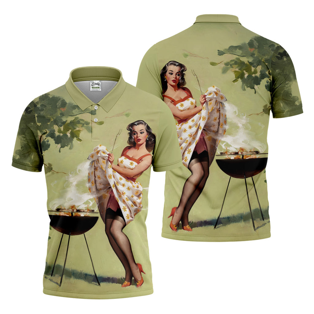 Hot Beauty Men's Funny Golf Shirts, Retro Golf Shirt, Polo Shirts For Men, Golf Shirts For Men