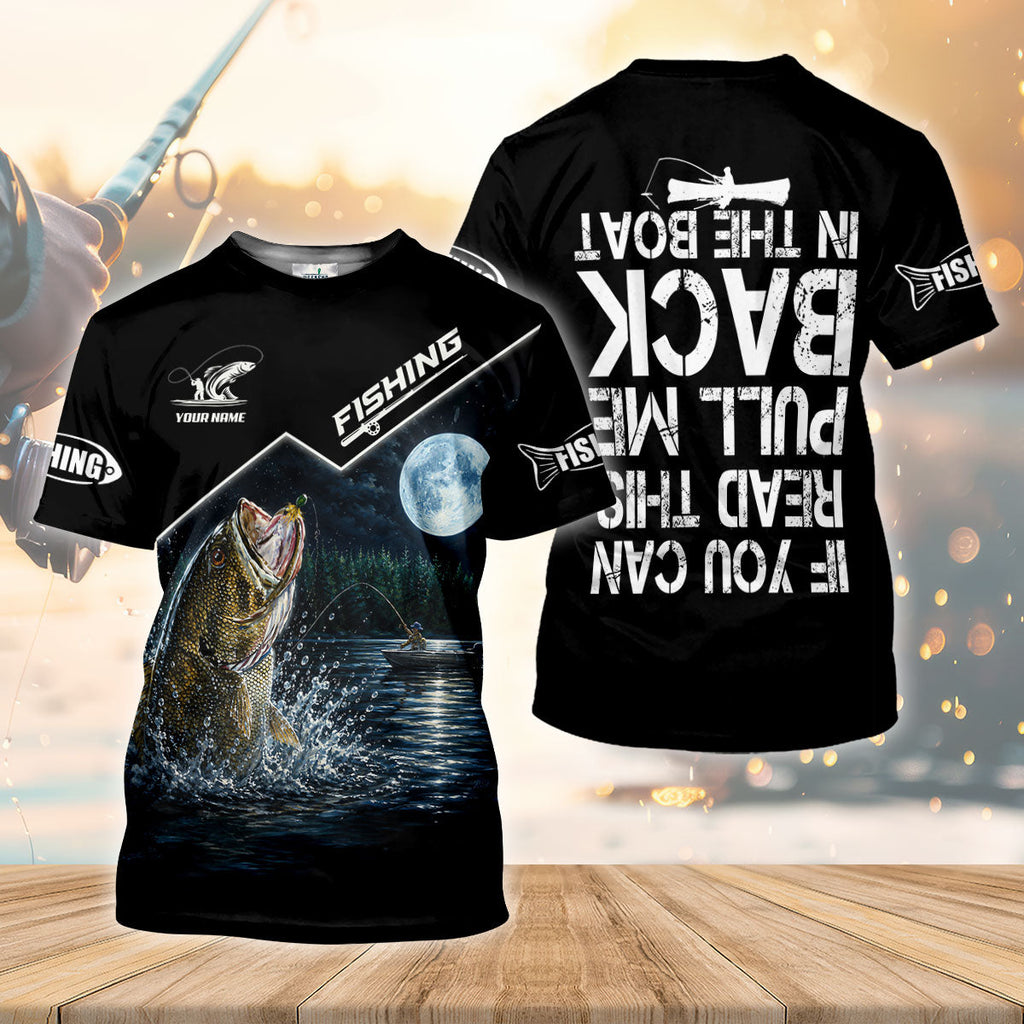 If You Can Read This Pull Me Back In The Boat Fishing UPF Shirt, Fishing Shirt For Men