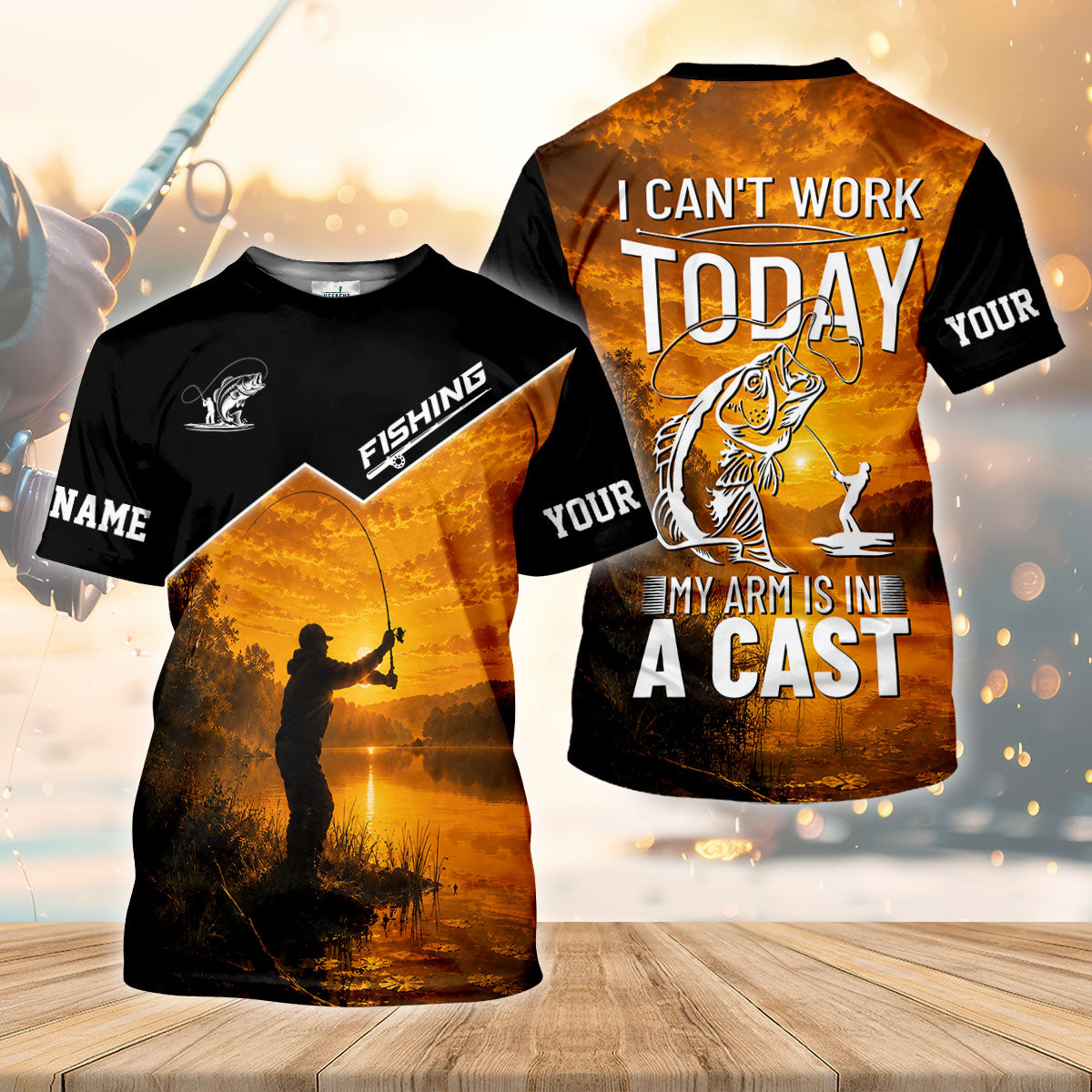 I Cant Work Today My Arm Is In A Cast UPF Shirt, Fishing Shirt For Men, Bass Fishing Shirt
