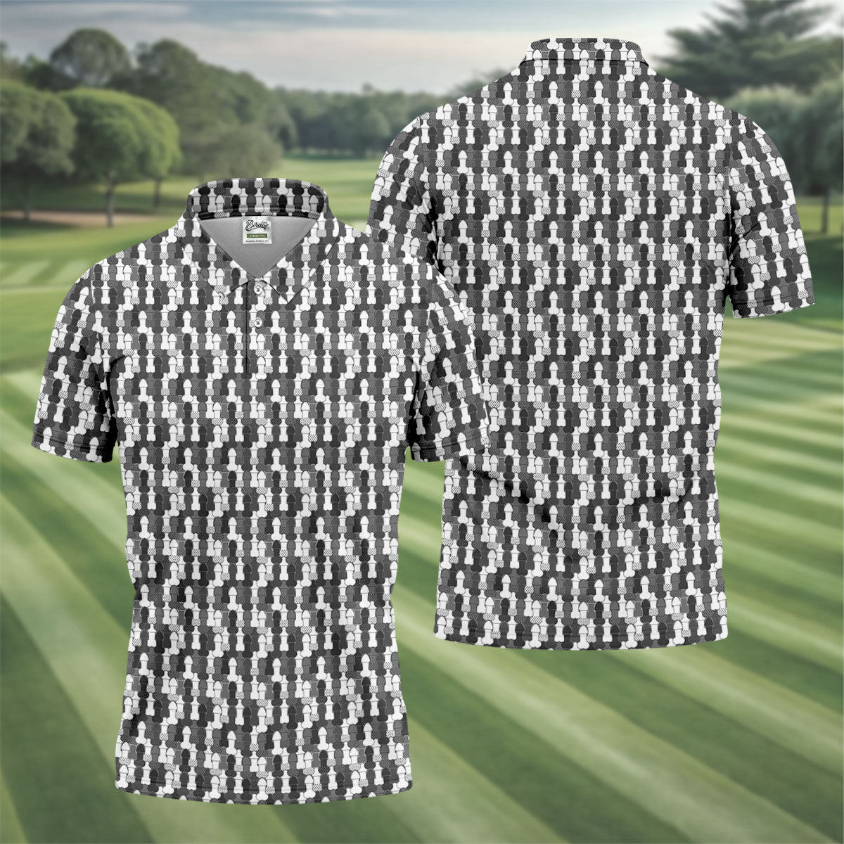 Funny Dirty Grey And White Golf Tops For Men, Fun Golf Shirts For Men, 250th Anniversary Golf Shirts For Men
