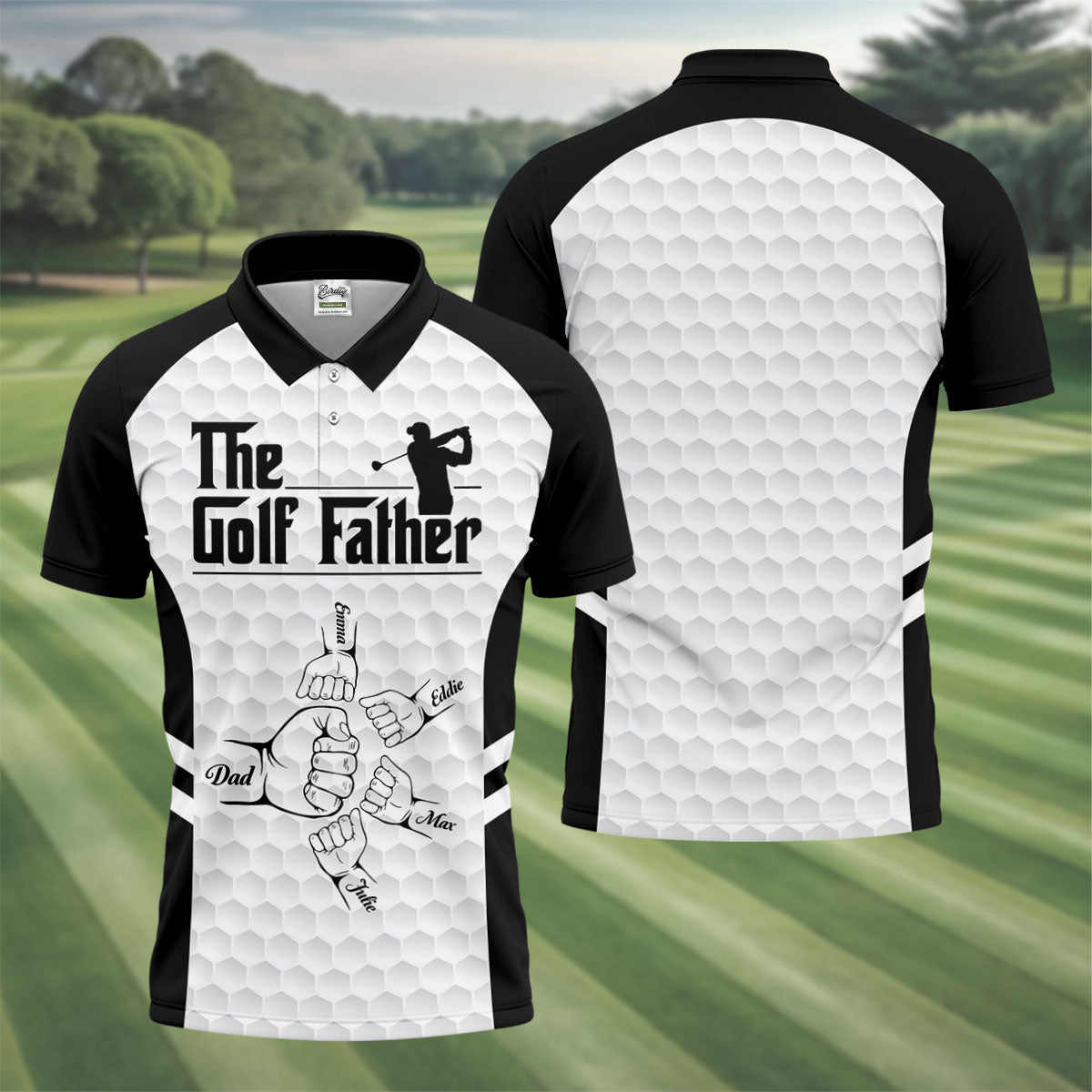 The Golf Father Golf Ball Pattern Golf Tops For Men, Golf Shirt For Dad, Father's Day Golf Gift