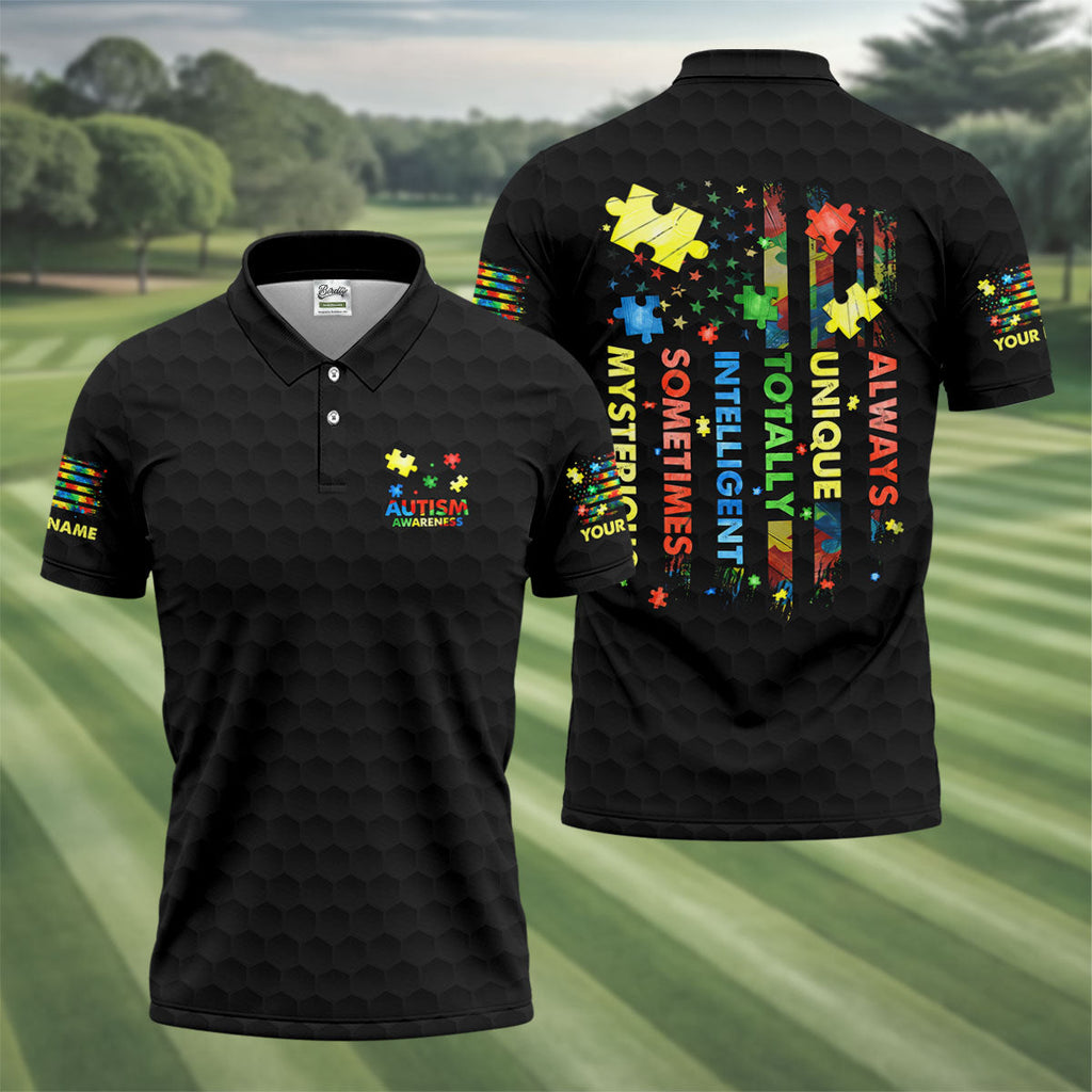 Autism Awareness Always Unique Totally Intelligent Sometimes Mysterious Golf Shirts For Men, Polo Shirts For Men