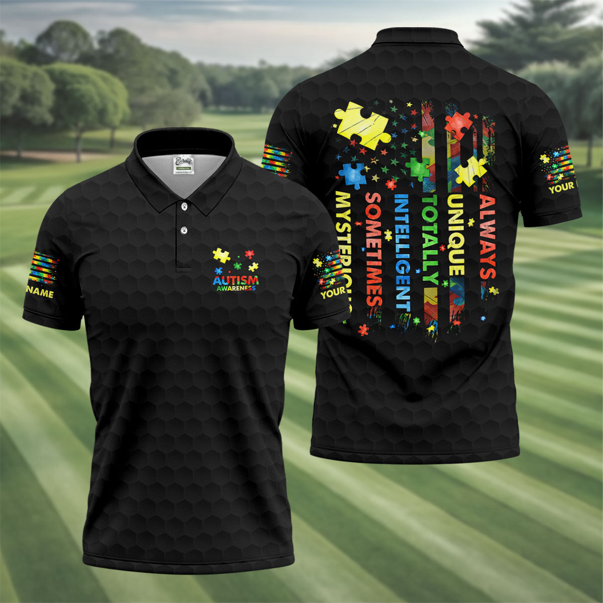 Autism Awareness Always Unique Totally Intelligent Sometimes Mysterious Golf Shirts For Men, Polo Shirts For Men