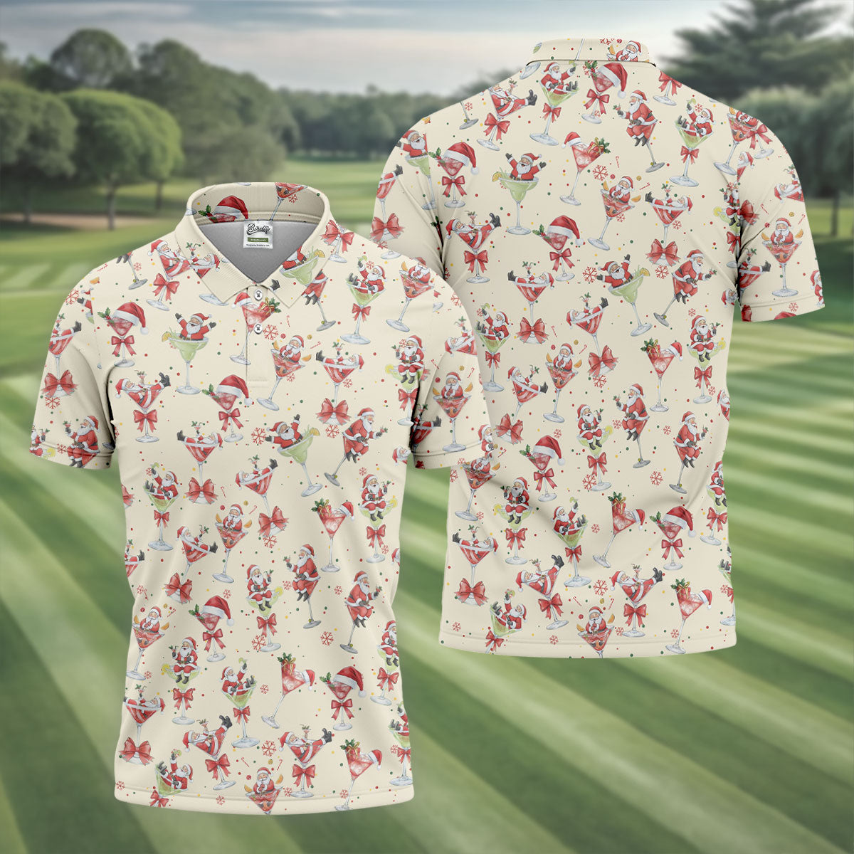 Santa Claus Margarita Christmas Shirt Golf Polo Shirt Unique Gift For Golfer, Polo ShirtFor Men