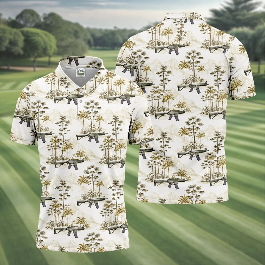 Military Theme Hawaiian Golf Shirt, Cool Golf Shirt, Golf Shirts For Men, Golf Gift For Men