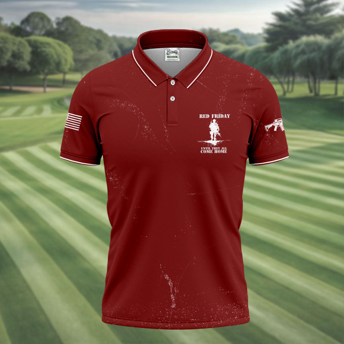 RED Friday Untill They All Come Home Red Golf Shirt, Veteran Memorial 250 Years Polo Shirts For Men
