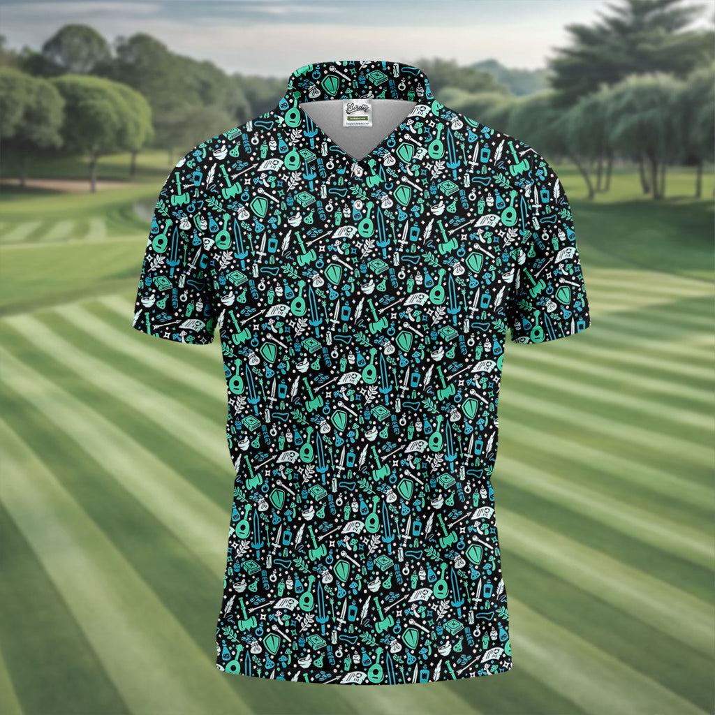 Mystic Items Dragon Game Golf Tops For Men, Polo Shirts For Men, Golf Shirts For Men