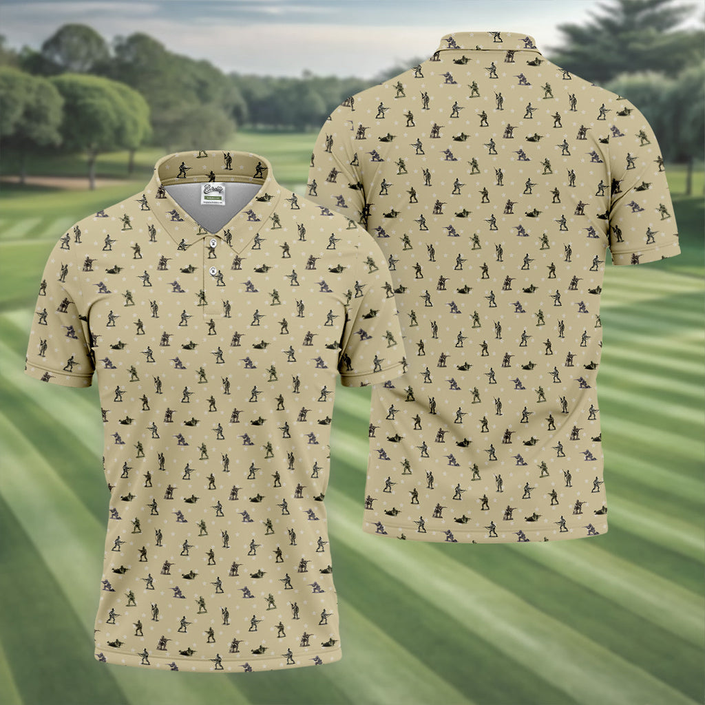 Veteran Khaki Golf Tops For Men, Polo ShirtFor Men, Gift For Veteran, Veterans Day Gift