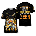 A Good Day Starts With Golf Carts And Beer Custom Men's Golf Polo ShirtDad Golf Gift