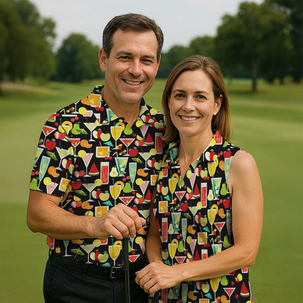 Refreshing Summer Cocktails Funny Golf Shirt, Summer Drinks Golf Tops For Men, Golf Shirts For Men