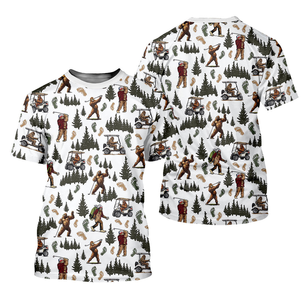Bigfoot Sasquatch Men's Golf Polo ShirtFunny Golf Shirt, Men Golf Gifts