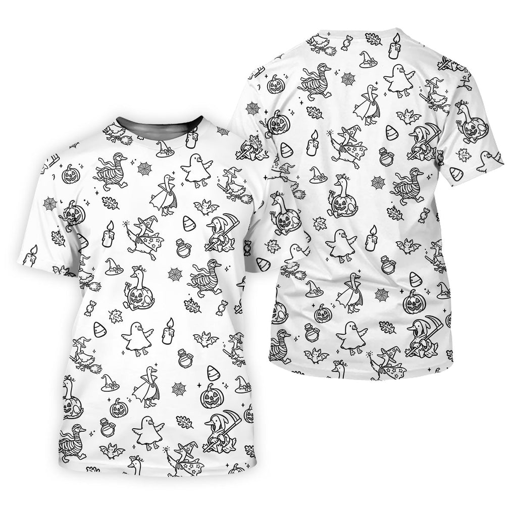 Goose Halloween, Doodle Pattern, Black And White Golf Polo, Mens Funny Golf Shirts, Long Sleeve Golf Shirts, Men Golf Polo