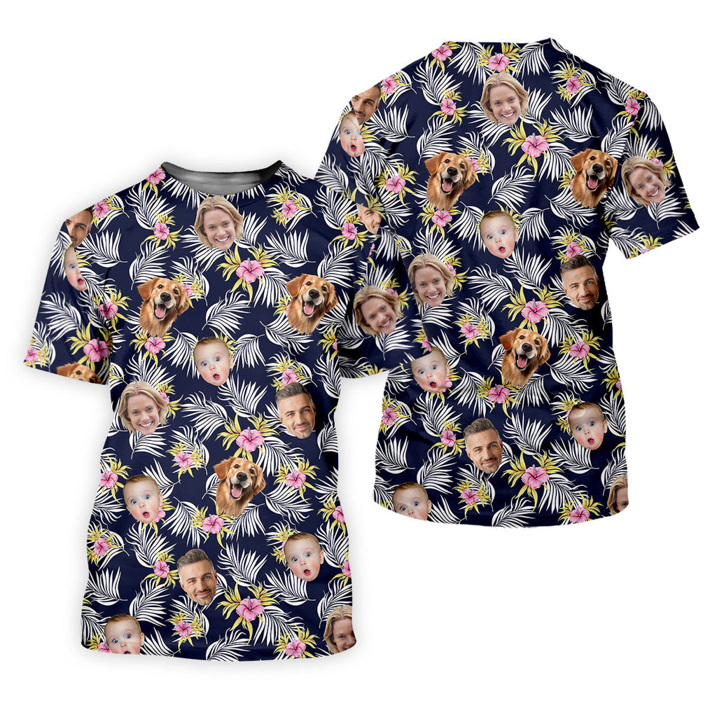 Hawaiian Golf Shirts, Floral Seamless Pattern, Hawaiian Shirts With Faces, Mens Tropical Shirts