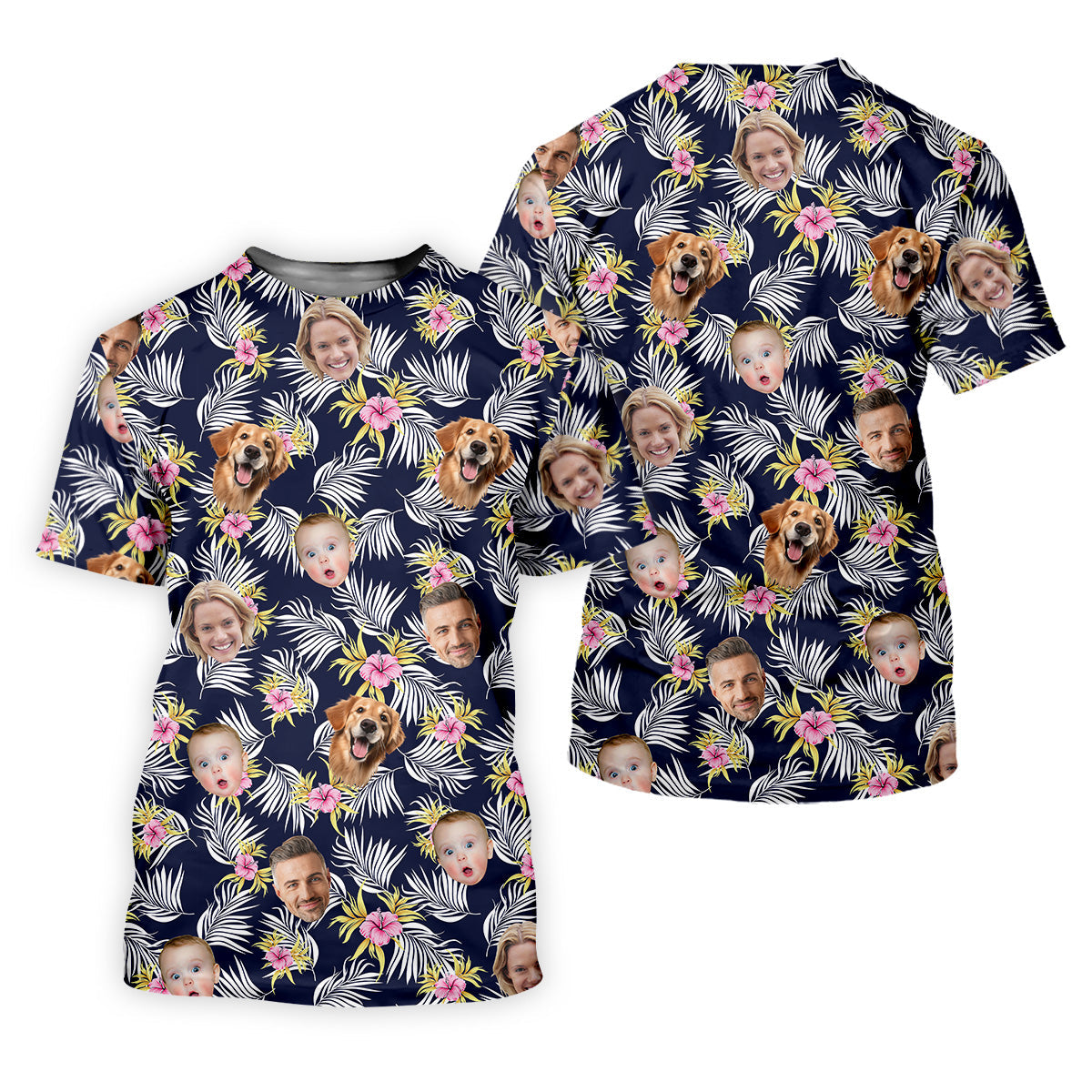 Hawaiian Golf Shirts, Floral Seamless Pattern, Hawaiian Shirts With Faces, Mens Tropical Shirts