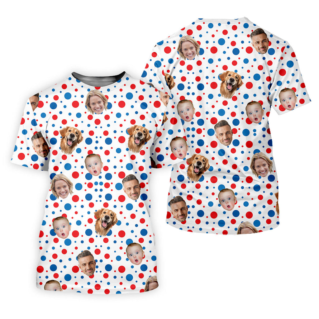 Custom Independence Days Shirts With Faces, Men's Fourth Of July Shirt, Men's Golf Polo Shirt