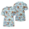 Vintage Aloha Shirts, Ladies Palm Tree Shirt, Custom Hawaiian Shirt With Face, Ladies Golf Shirts