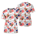Custom American Flag Shirts With Faces, Funny 4th Of July Shirt, USA Golf Shirt, Men's Golf Polo Shirt